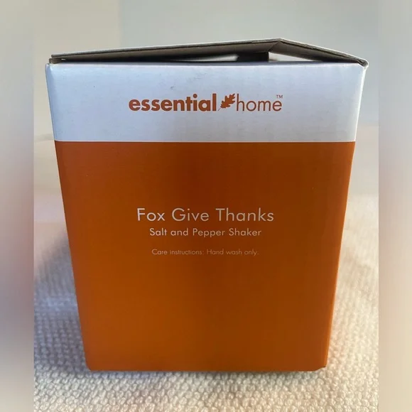 Salt and Pepper Shakers. Essential Home, Fox Give Thanks. New in box. - Picture 11 of 15